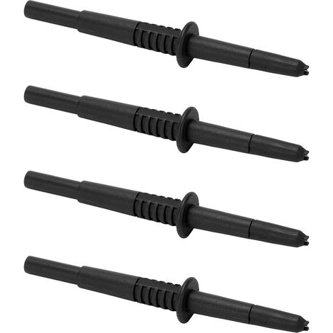 Jeu de 4 sondes, cordons de test de perforation d'isolation à prise banane de 4 mm, noirs pour les tests électriques. (1/5)