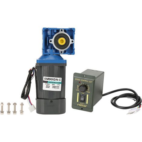 Moteur à engrenages à vis sans fin 90W à couple élevé, moteur CW CCW avec régulateur de vitesse AC 220V (60K)