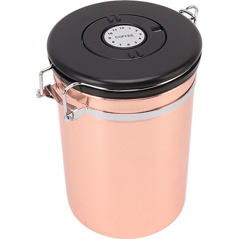 Boîte à café en acier inoxydable 304 avec cuillère, récipient de conservation hermétique pour thé aux fruits secs et céréales diverses, 1,8 L (1/5)