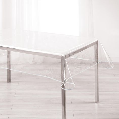Nappe Cristal "Garden" 140x240cm Transparent & Blanc (1/3)
