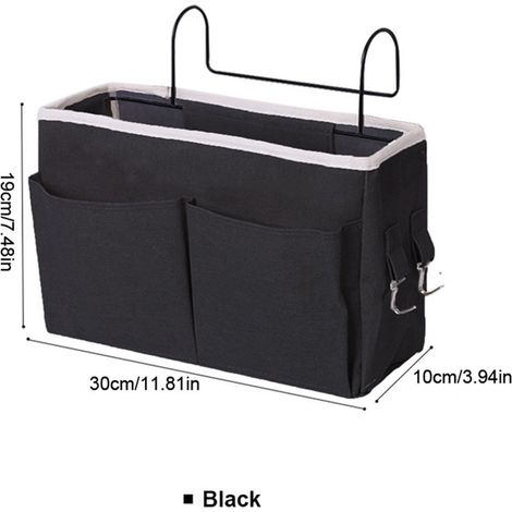 Boîte de rangement pour dortoir et rangement d\'appartements, lit multifonctionnel Sac de rangement suspendu, noir(30 11 19cm) (1/4)