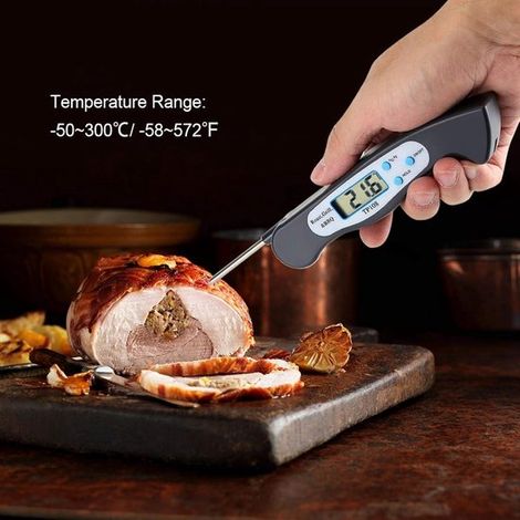 Termómetro de cocina，termómetro digital LCD de lectura instantánea para carne y alimentos，parrillas al aire libre y barbacoas (27  2  3 cm) (1/5)