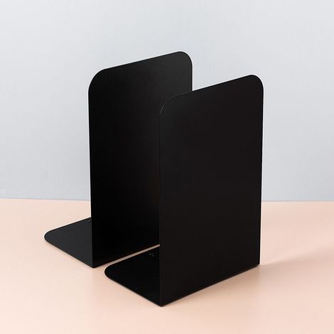 Soporte metálico de escritorio para libros, gafas para libros, clip para libros, soporte sencillo para libros, soporte creativo para libros, estante (negro)
