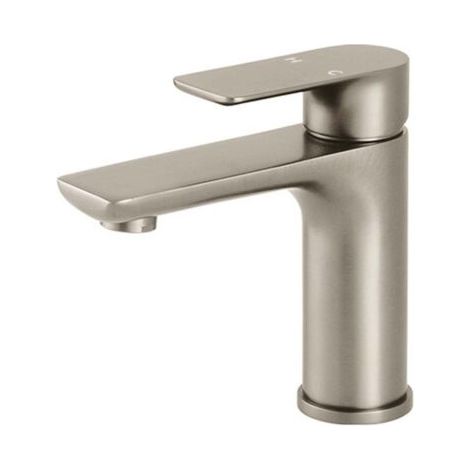 Robinet de salle de bain moderne, robinet d'évier au design élégant, cuisine, mitigeur en acier inoxydable, eau chaude et froide disponible, robinet en acier inoxydable brossé- (1/5)
