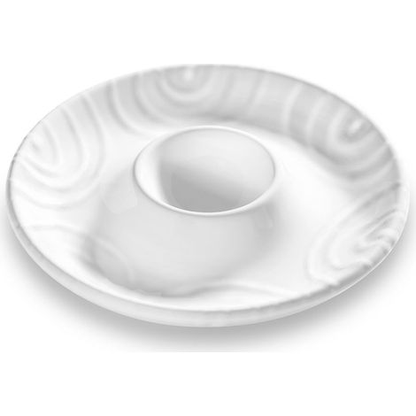 Gmundner Cerámica Huevera Blanca Flameada (Ø 12 cm) (1/2)