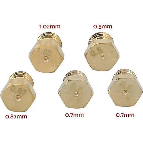 Kit de conversion GPL pour plaque de cuisson à gaz 5 brûleurs : injecteurs de propane (70, 87, 70, 50, 102)
