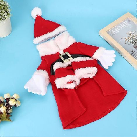 Vêtements de Noël en coton pour animaux de compagnie, costume confortable avec chapeau pour chien et chat. (1/2)