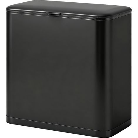 Poubelle acier inoxydable noire 8 L sur pied ou murale