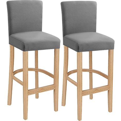 Housses de Chaise de Bar, Housse de Chaise Lavable Extensible et Amovible pour Chaise de Salle à Manger pivotante Courte Chaise arrière Tabouret de Bar Chaise (Gris Clair, 2 Pcs)