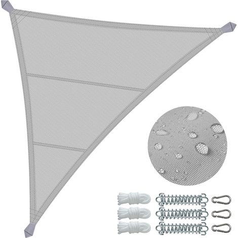 VOUNOT Toldo Vela de Sombra Triangular 5x5x5m, Gris