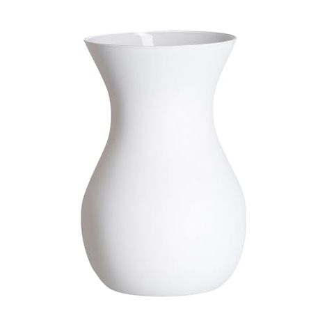 RITZENHOFF & BREKER ANNALENA - VASE DE TABLE MODERNE AVEC FINITION MATE DOUCE - VASE DÉCORATIF BOMBÉ EN VERRE - 18 CM - BLANC