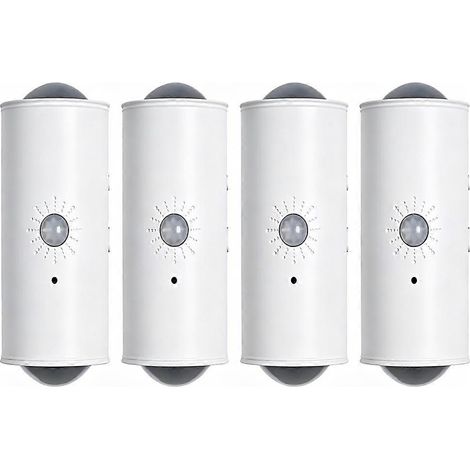 Intelligente Wandleuchte mit zwei Leuchtenköpfen, Bewegungsmelder, automatischer Ein-/Ausschaltfunktion, 16 RGB-Farben, 3 Meter Reichweite, ideal für Schlafzimmer, Flur und Treppenhaus (weiß). (1/5)