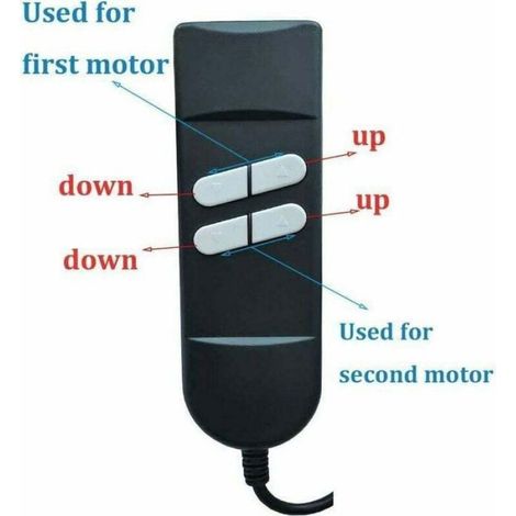 Télécommande pour fauteuil relax électrique - - - 4 boutons - 5 broches - Compatible 2 moteurs (1/4)