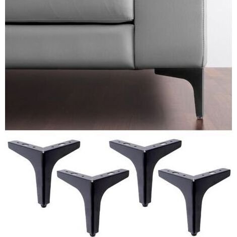 Pieds de Meuble et Canapé modèle Meta Noir - Lot de 4 Pieds en Métal - Pieds au Élégante Design pour Fauteuils et Armoires - Couleur Noir - Hauteur 130 mm (1/5)