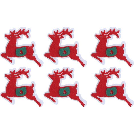 Lot de 40 autocollants Noël tissu non tissé multicolores - flocon, tête Père Noël, renne - déco arbre vêtements chaussures chapeaux DIY 4.5-6cm (2 sacs de 20) (1/5)