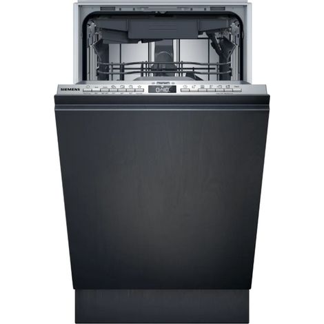 Lavavajillas integrado de 45 cm. Clase energética B. Home Connect. 44 dB. 10 cubiertos. 6 programas. 5 opciones. Cajón para cubiertos. Intercambiador de calor / Secado asistido. - SR63EX25ME - Siemens