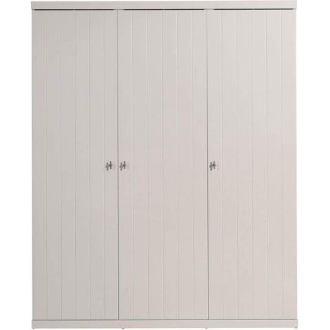 Armoire 3 portes bois laqué blanc Robin (1/4)