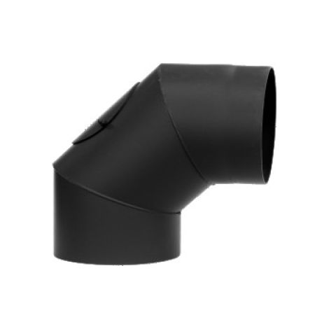 Coude fixe 90° avec regard - Conduit acier peint 2 mm 200 mm (1/2)