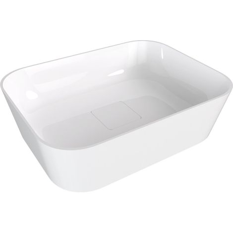 Polysan Banera - Vasque à poser 50x35 cm, sans trop-plein, sans trou pour robinetterie, blanc 14596 (1/4)