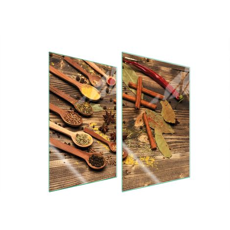 PIASTRA PROTETTIVA IN VETRO PER CUCINA 2x35x52 SPEZIE (1/5)