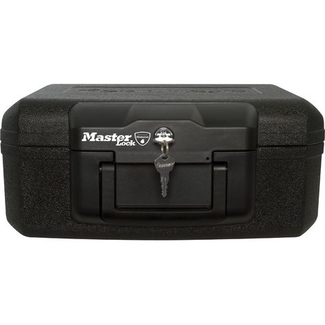 Master Lock – Coffre-fort compact format S – Protection incendie pour documents et objets de valeur – Poignée intégrée pour transport facile