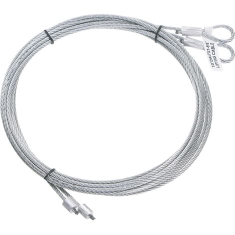 2 Pièces 9,6 Pieds (2,8 Mètres) Câble de Porte de Garage de 3 mm de Diamètre en Fil D'Acier de Torsion, Acier Galvanisé (1/5)
