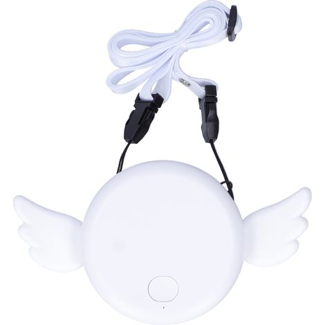 Verstellbarer, klingenloser, per USB aufladbarer tragbarer Ventilator zum Umhängen, weiß, für den Innen- und Außenbereich (1/5)