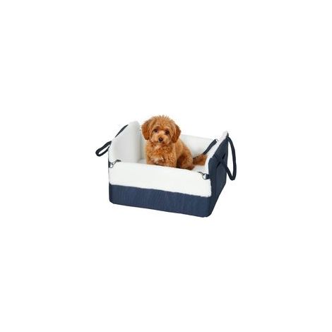 Siège auto pour chien avec ceinture de sécurité et fixation, siège de voiture pour chiens 55 x 46 x 32 cm bleu marine