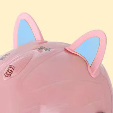 Casque moto accessoire déco oreilles de chat PVC autocollant amusant, kit 2 pièces rose et bleu, couvre-casque original mignon pour personnalisation (1/5)