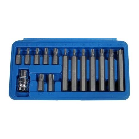 Set de puntas kraftmann 5040 perfil T 15 piezas adaptador 12,5 mm