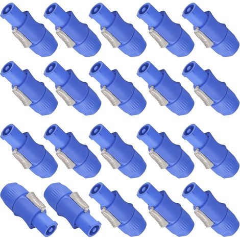 Lot de 20 fiches - 20 A - 250 V - 3 broches - Adaptateur secteur CA - Compatible NAC3FCA, pour éclairage de scène, écran LED, haut-parleurs (1/5)