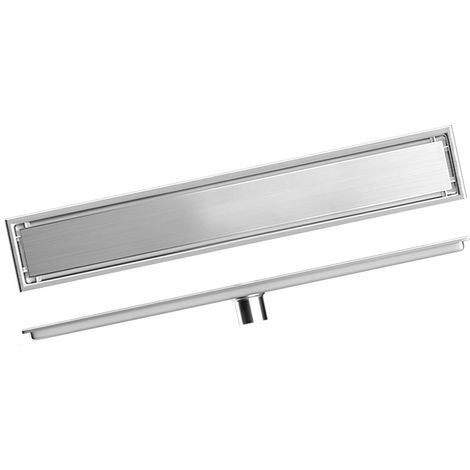 Siphon de Sol avec Filtre et Couvercle, Drain de Douche Grille de Vidange Carrée Partie, 10 x 40 x 2 cm Filtres de Vidange Rectangulaire en Acier Inoxydable Déodorant à Drainage Rapide Linea de Douche (1/5)