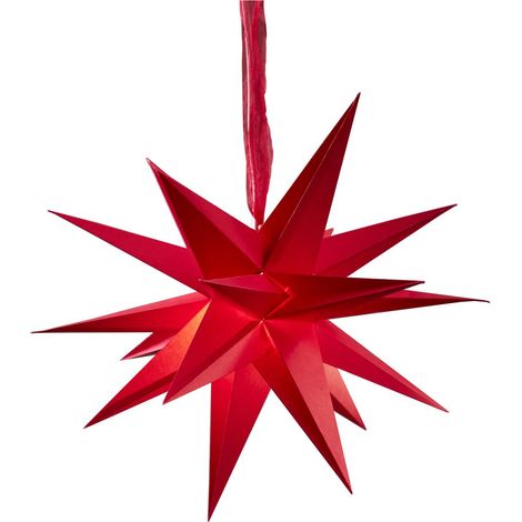 3D Papierstern ,December' in Rot, mehrzackig, mit Aufhängung, Ø 43cm (1/4)