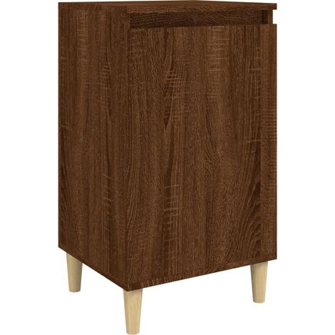 Mesita de noche con compartimento con puerta 40 x 35 x 70 cm madera contrachapada marrón DEC033735