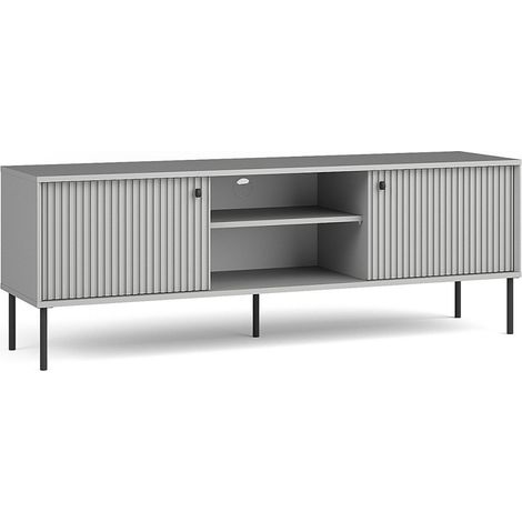 TV-Möbel ISIS – 2 Türen & 2 Fächer – Grau – 157x55x41 cm