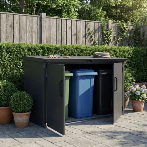 Abri poubelles 1,71m2 acier galvanisé anthracite X-Metal (1/5)