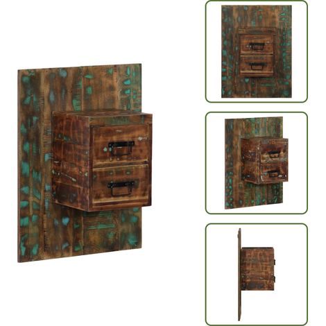 vidaXL Nachttisch Mehrfarbig 60x32x80 cm Altholz Massiv