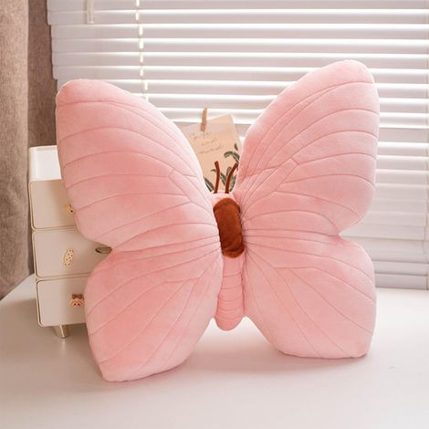 Coussin décoratif Chat Papillon Pêche, 40 x 40 cm. Un coussin décoratif ravissant et tout doux. (1/5)