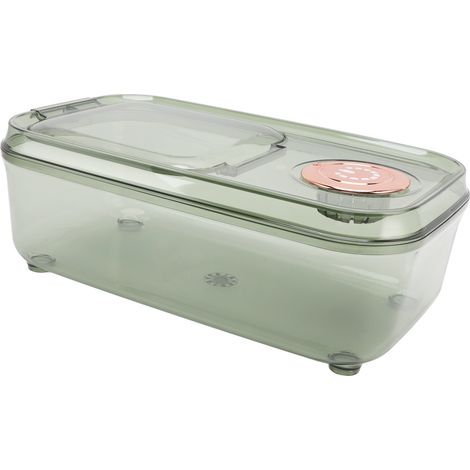 Conteneur transparent pour riz, résistant aux insectes, avec couvercle à charnière et verre doseur, 10 kg, vert transparent (1/5)