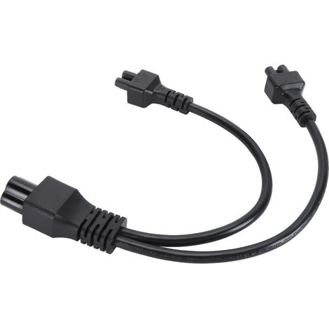 Câble d'alimentation IEC320 C6 mâle vers double C5 femelle, 30 cm, adaptateur répartiteur en Y C6 vers 2xC5, 2,5 A, 250 V (1/5)