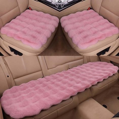 Housse de protection universelle pour voiture, coussin antidérapant épais, changement rapide, protection avant et arrière, ensemble de 3 pièces (Couleur : Rose-dos) (1/5)