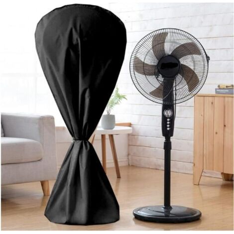 BUNTHAUS Housse de ventilateur électrique étanche anti poussière et anti humidité avec Velcro pour intérieur ou extérieur, noir