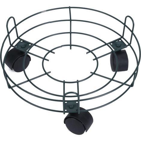 13-Zoll-Pflanzenwagen aus Metall, runder Blumentopfhalter mit Rollen, P (1/5)