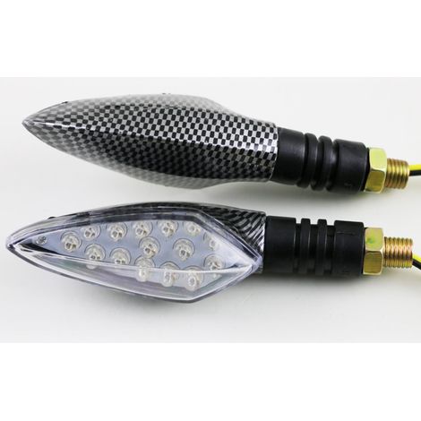 Clignotant de moto, voyant de moto étanche, voyant d'avertissement de conduite 2 LED lumière ambre universelle 2 pièces (1/5)