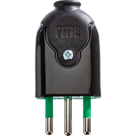 Spina italiana 11 2P+T 10A smontabile BICÒ colore nero Fanton 80011 (1/5)