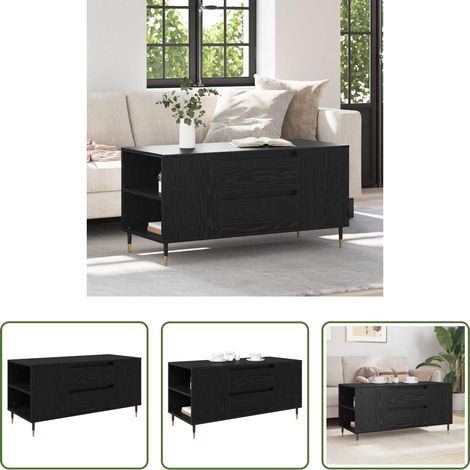 Table basse chêne noir - Table basse Chêne noir 102 x 44,5 x 50 cm Bois d'ingénierie (1/5)