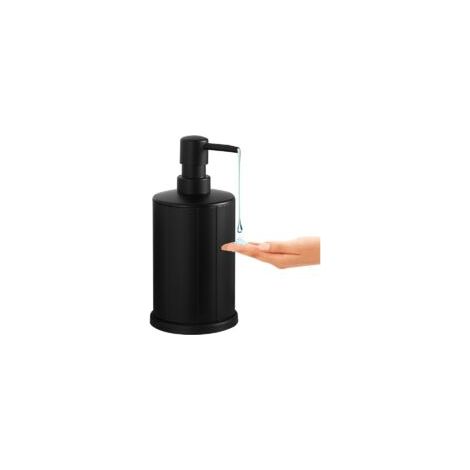 Schwarzer Seifenspender, 500 ml, leicht zu betätigende Pumpflasche, rostfreier Metallspender für Seife und Lotion - Crezuo