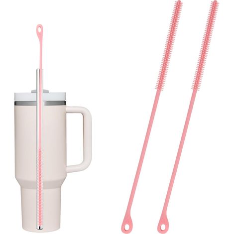 cepillos de limpieza de silicona para pajitas, 24 cm, extralargos y reutilizables, para Stanley (1/5)