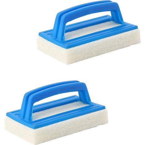Juego de 2 cepillos con mango para limpiar piscinas, ideales para eliminar suciedad y musgo.