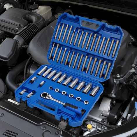 50-Piece Shock Absorber Tool Set, Car Shock Absorber Nut Disassembly Tool with Toolbox (1/5)
